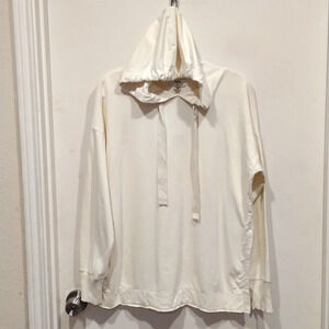NWT Aerie Women's Cream Sun Washed Desert Pullover Hoodie Sz S-Slouchy Beach